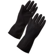 Rubber Heavy Weight Gloves Large Black