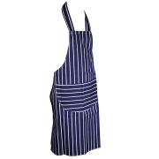 Caterers Apron Striped Blue & White