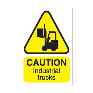 Caution Industrial Trucks Sign For Outdoor Use 300x200mm