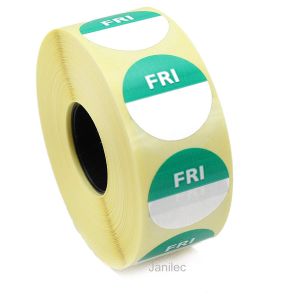 Food Rotation Day Dot Label Green Friday