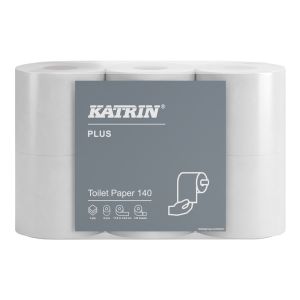 Katrin Plus Toilet Roll 143 Sheet Embossed - White - 3ply