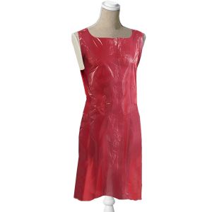 Disposable Polythene Apron Roll Red