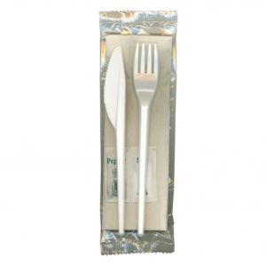 Cutlery 6 in 1 Meal Pack White Knife-ForSpoon,Salt, Pepper & 1 Ply Napkin