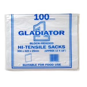 Polythene High Tensile Food Bags 2 Hole Blockhead Clear