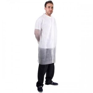 Visitors Non-Woven Coat With Velcro White Large