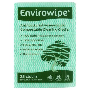Envirowipe Anti-Bacterial Compostable Cleaning Cloths Green