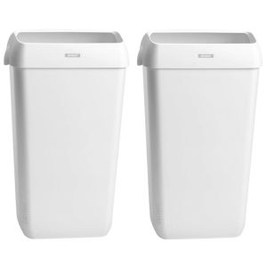 Katrin 91899 2 Waste Bin With Lid 25 Litre White