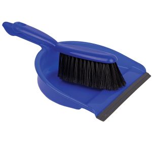 Dustpan & Brush Set Stiff Blue