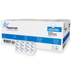 Papernet 420296 Bulk Pack 2 Ply Interleaved Toilet Tissue
