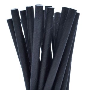 Paper Straight Jumbo Straw 200mm Black