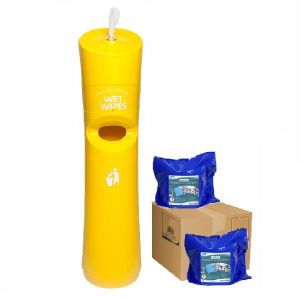 Freestanding Wet Wipe Dispenser Starter Kit Yellow
