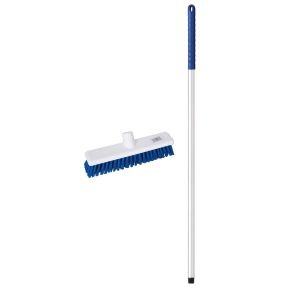 Washable Stiff Broom Complete Blue 12