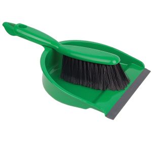 Dustpan & Brush Set Stiff Green