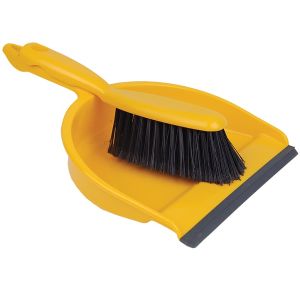 Dustpan & Brush Set Stiff Yellow