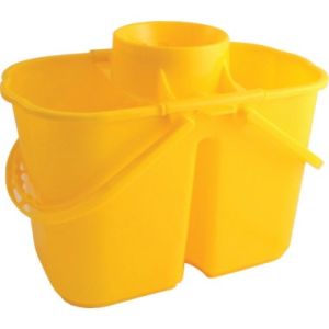 Double Mop Bucket & Wringer 14 Litre Yellow