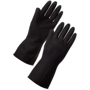 Rubber Heavy Weight Gloves Small Black