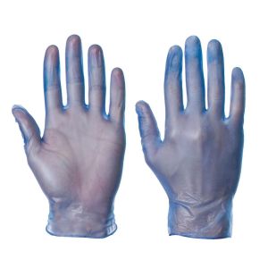 Vinyl Powder Free Gloves Large Blue