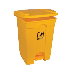 JanSan Front Step-On Polypropylene Pedal Bin 45L with Lid Yellow
