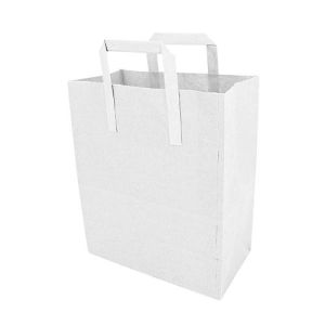 Kraft SOS Paper White Carrier Bags Medium