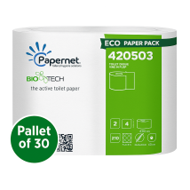 Papernet Bio Tech Embossed 2 Ply Toilet,Rolls 210 Sheets (40 Rolls) 