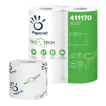 Papernet Bio Tech Embossed 2 Ply Toilet,Rolls 250 Sheets