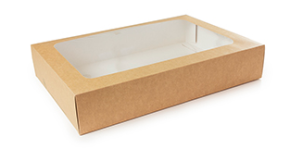 Sandwich Platter Box, Compostable, Large, PLA Window
