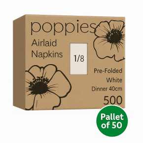 Airlaid Napkin, 40cm, 8 Fold, White (500)