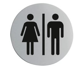 Sign, Toilet, Stainless Steel, Ladies and Gentlemen