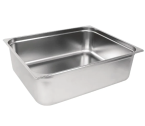 Gastronorm Container, 2/1, 200mm Deep, Stainless Steel